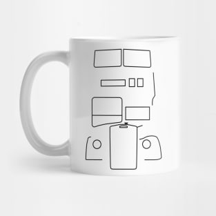 Leyland Titan double decker bus outline (black) Mug